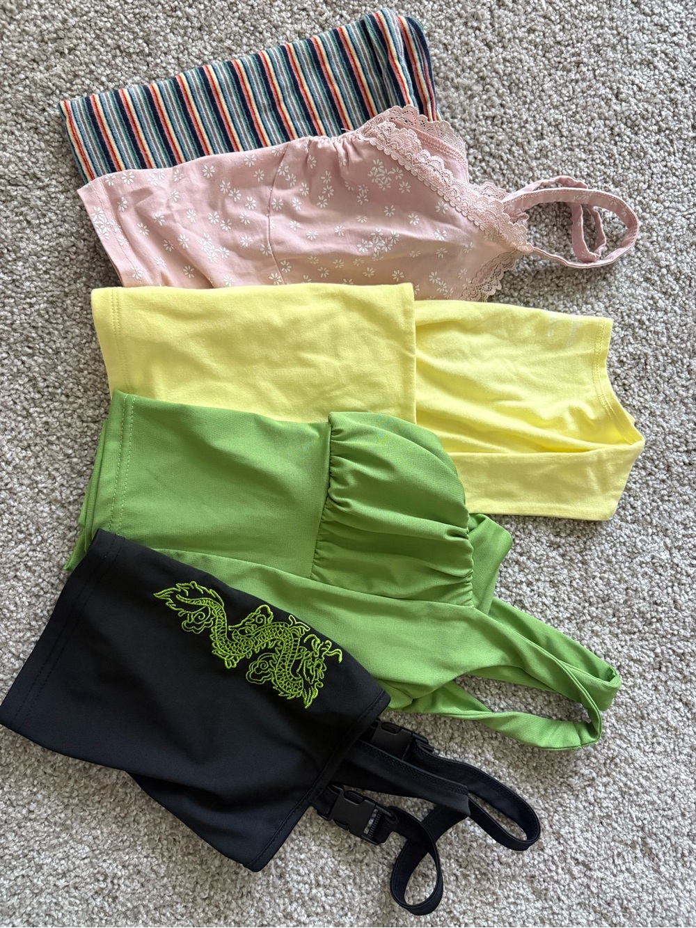 Mixed Color Crop & Tank Bundle - Multicolor, Pink, Yellow, Green, Black